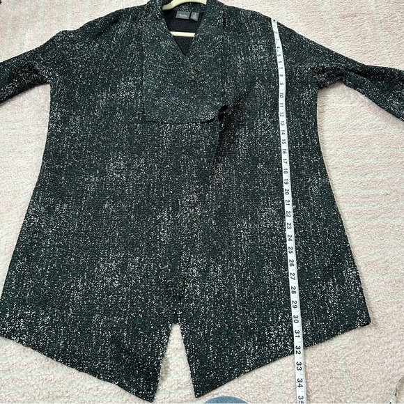 Chicos Travelers Waterfall Cardigan Crinkle Fabric Size 3(XL-16) Fall Holiday - Picture 10 of 13